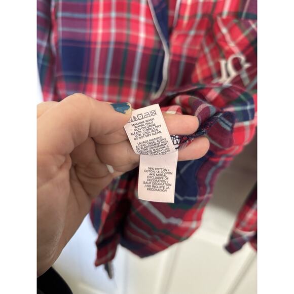 Victoria’s Secret Red Flannel Plaid Pajama Set Size Small Christmas PJs Cozy - Picture 10 of 13